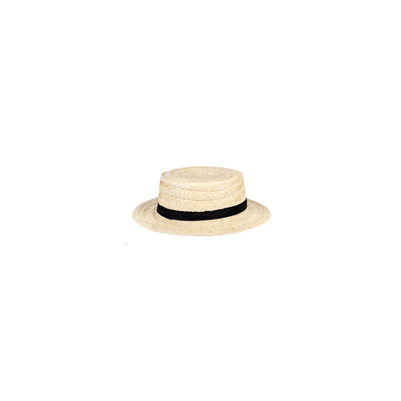 Canotier - paille - taille adulte - haut 11 cm diam 29 cm