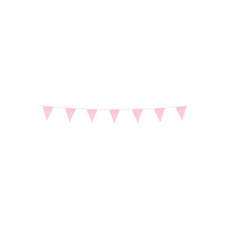 Guirlande fanions 20 x 16cm scintillants roses clairs - carton Long. 6m