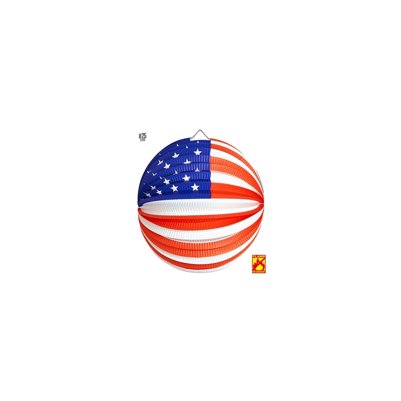 Lampion rond USA en papier - Diam. 25 cm