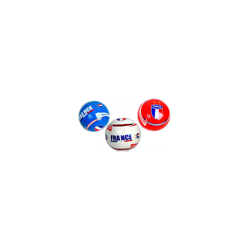 Ballon de football France simili cuir - 22 cm (coloris assortis)