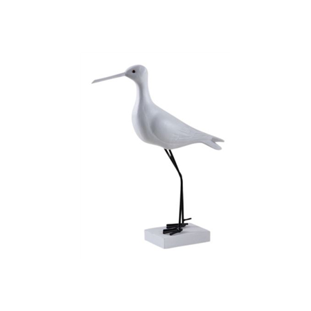 Oiseau de mer en bois blanc sur pied métal noir 20 x 7 x 29cm (pm)