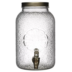 Distributeur de boisson Citron 3,8L en verre transparent 15 x 19 x 26cm