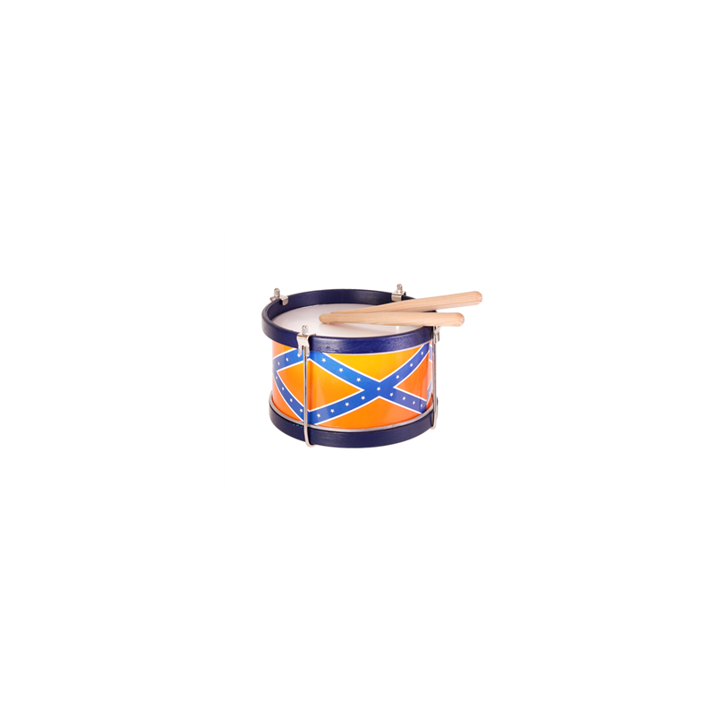 Tambour de fanfare avec baguette bois - Diam 21cm