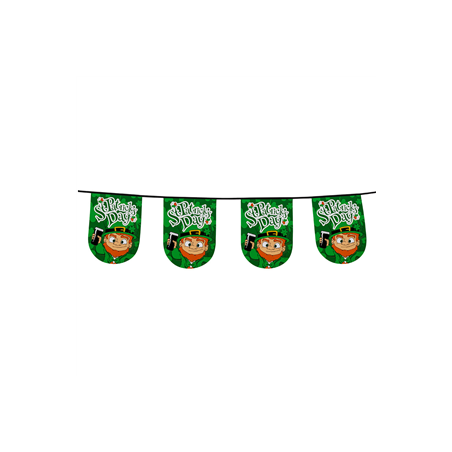 Guirlande St Patrick fanions arrondis 25 x 38 cm - PVC Long. 6m