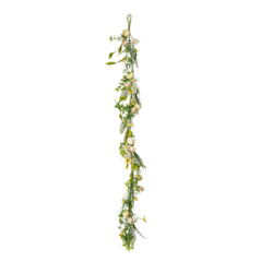 Guirlande Marguerites, Œufs et Feuillage Jaune, Rose et Blanc 130cm