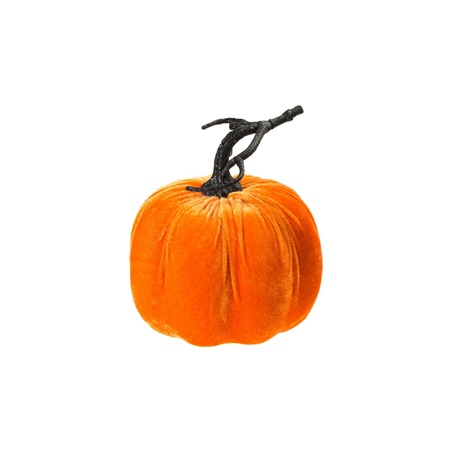 Citrouille en velours orange - Diam. 17cm