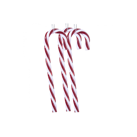 Sucre d'orge x3 à suspendre dans le sapin - plastique - Long. 12,5cm