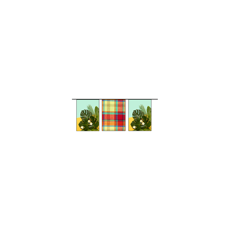 Guirlande visuels Antilles 10 fanions 20 x 30cm - papier Long. 420 cm