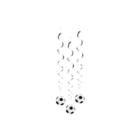 Lot de 3 tourbillons ballon de foot - Haut. 85cm