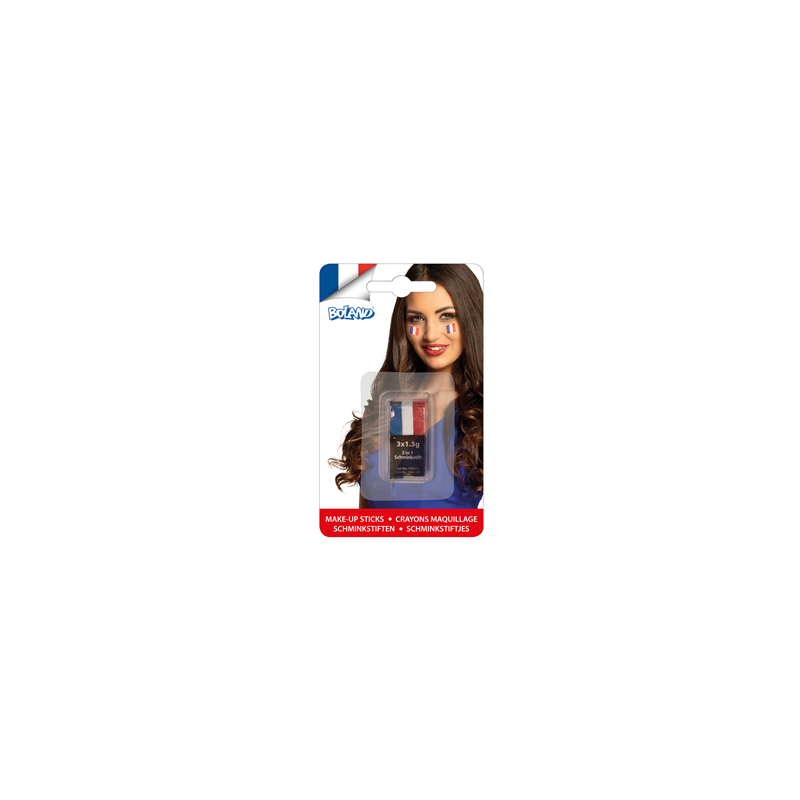 Bâton de maquillage bleu blanc rouge