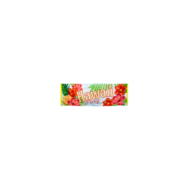 Bannière Hawaii Party polyester 74 x 220cm
