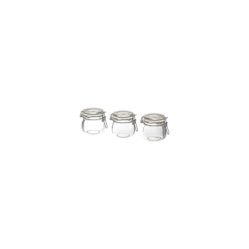 Lot de 3 Bocaux avec couvercle en verre Haut. 7 cm / 13 cl
