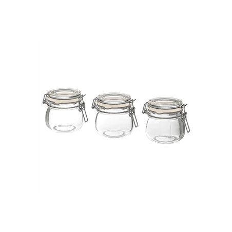 Lot de 3 Bocaux avec couvercle en verre Haut. 7 cm / 13 cl