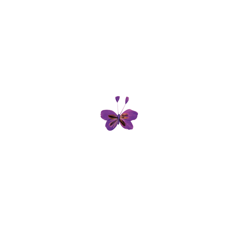 Lot de 2 papillons violets - 11 x 10cm