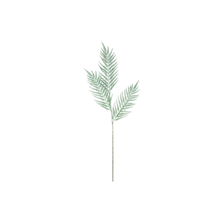 3 Feuilles de palmier sur tige paillettes vert givré - Haut. 78cm