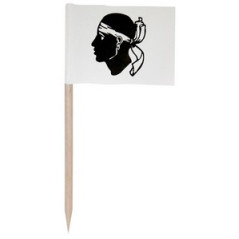 Drapeaux mini Corse x144 papier - 3.5 x 2.5cm (pic en bois de 6.5cm)