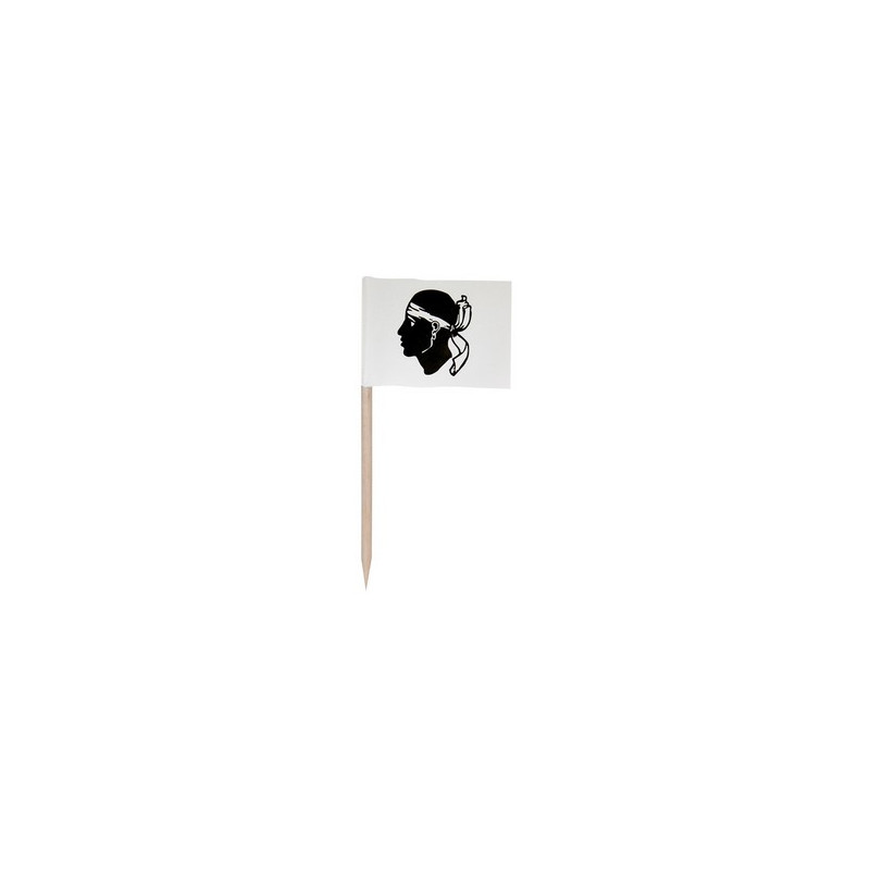 Drapeaux mini Corse x144 papier - 3.5 x 2.5cm (pic en bois de 6.5cm)