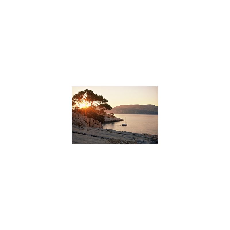 Visuel Plage et coucher de soleil - PVC - 20 x 30 cm