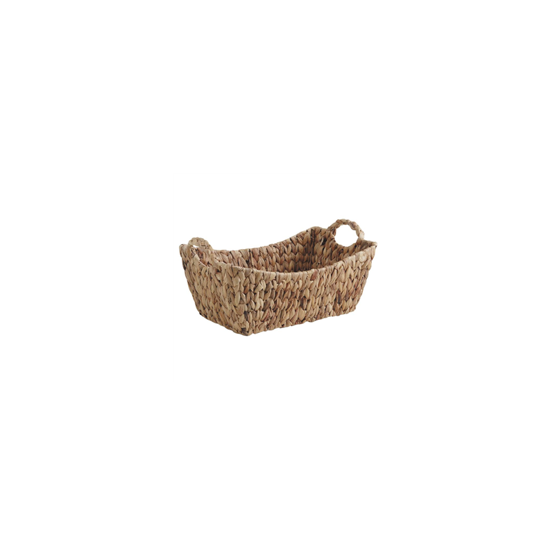 Panière rustique en jacinthe et métal 36 x 24 x 17cm