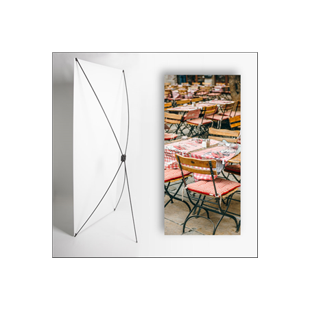 Kakemono Bouchon Lyonnais 6 - 180 x 80 cm - Toile M1 avec structure  X- Banner