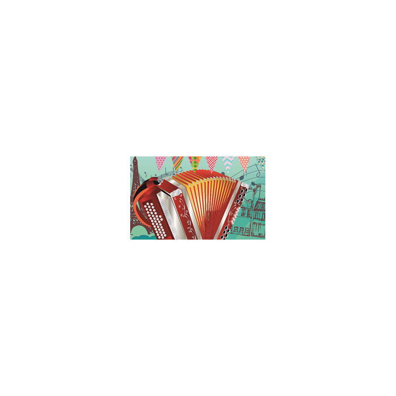 Visuel imprimé Guinguette Accordéon - 40 x 30 cm sur support bristol 350 gr