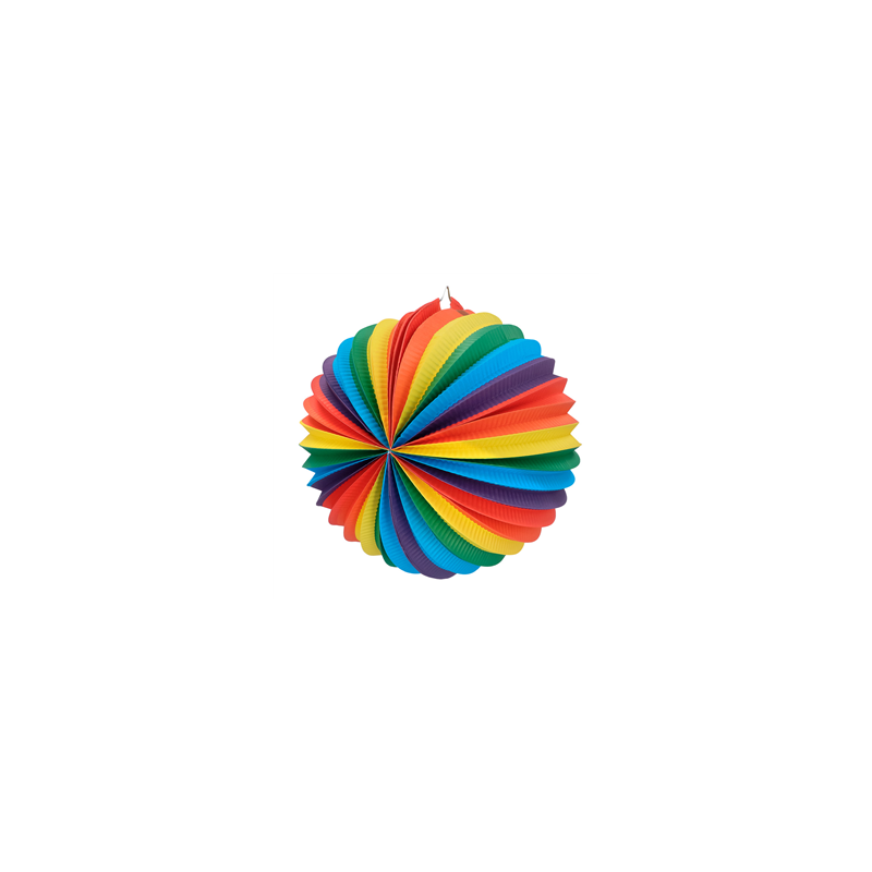 Lampion rond multicolore papier - Diam. 25cm
