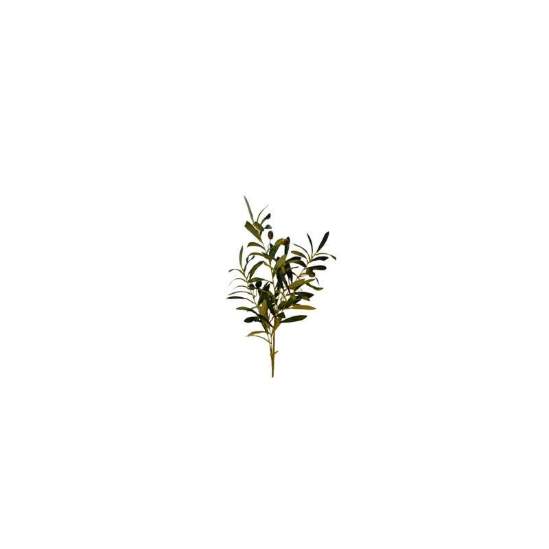 Branche d'olivier artificiel - Tige 85cm - feuilles et olives sur 55cm