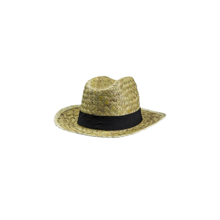 Chapeau de jardinier en paille avec ruban noir