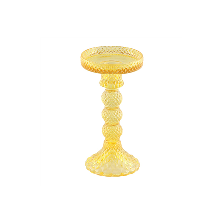 Porte bougie en verre jaune macarena 8,8 x 16,7cm