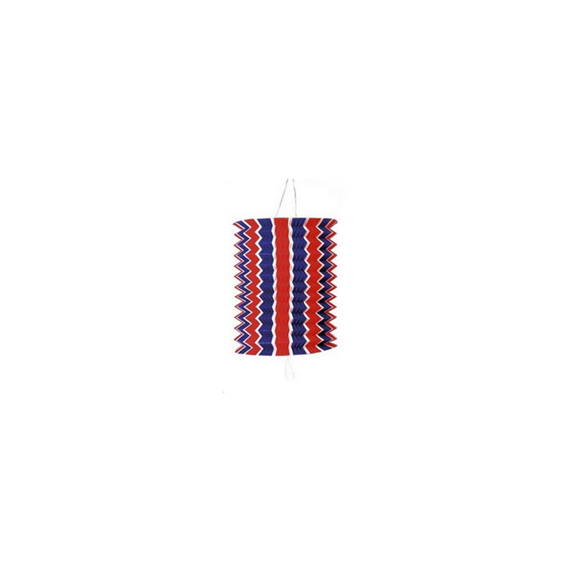Lampions bleu/blanc/rouge x5 papier - Haut. 30cm Diam. 16cm