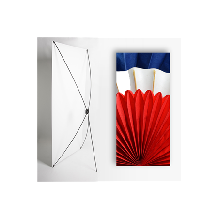 Kakemono bleu blanc rouge  - 180 x 80 cm - Toile M1 avec structure  X- Banner