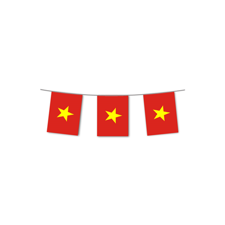 Guirlande Vietnam 10 fanions 21 x 21cm - papier Long. 420cm