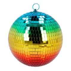 Boule à facettes disco arc-en-ciel - Diam. 20cm