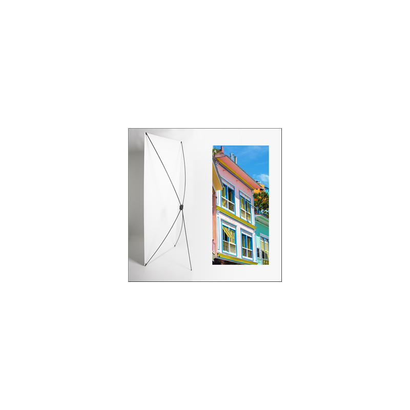 Kakemono AMS façade - 180 x 80 cm - Toile M1 avec structure X- Banner