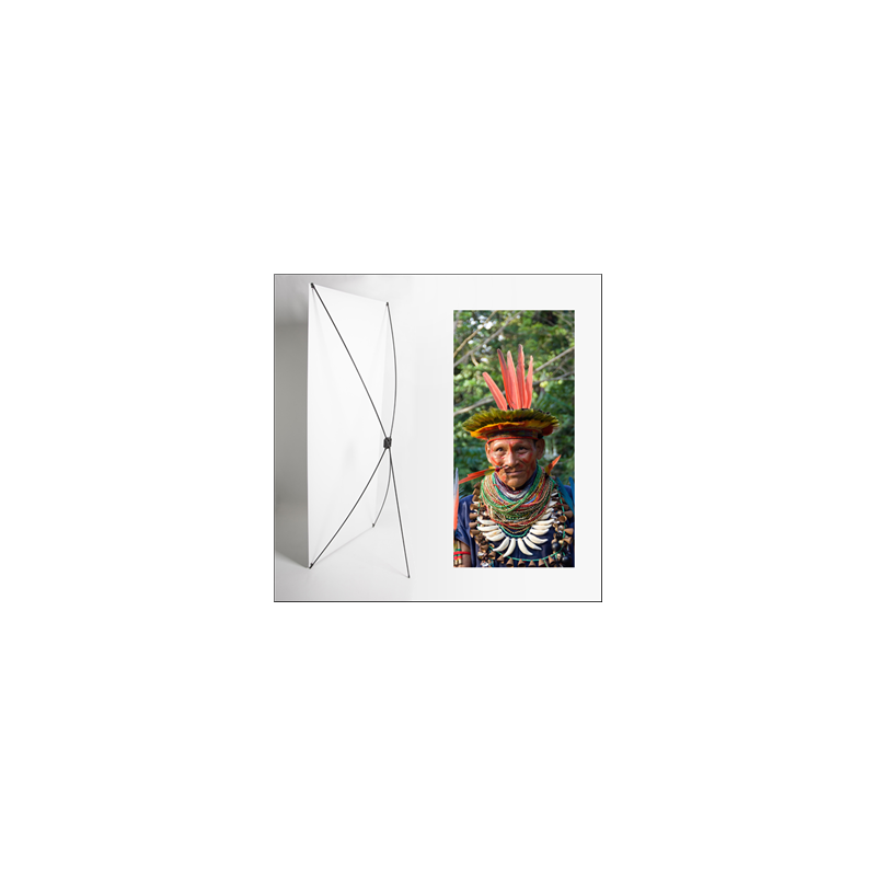 Kakemono AMS Indien - 180 x 80 cm - Toile M1 avec structure X- Banner