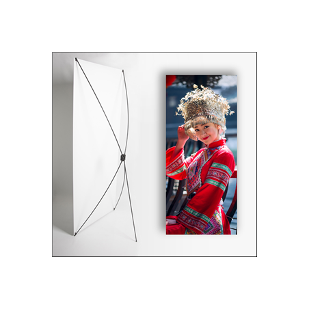 Kakemono Asie Femme - 180 x 80 cm - Toile M1 avec structure X- Banner