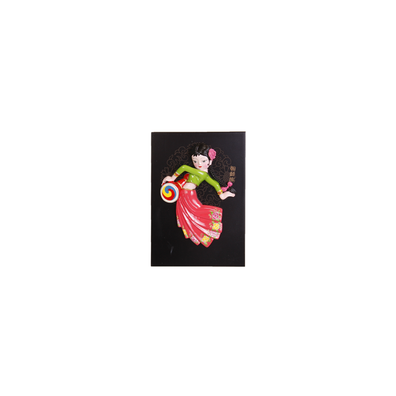 Cadre en bois danseuse chinoise 22 x 15cm