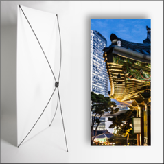 Kakemono Corée - 180 x 80 cm - Toile M1 avec structure X- Banner