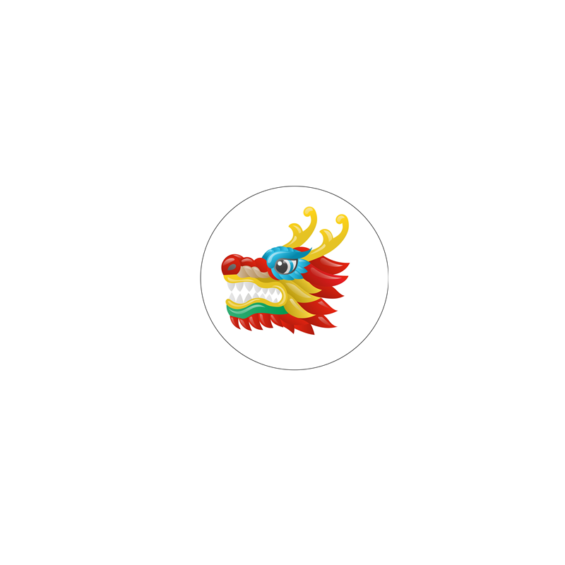 Badge métallique Dragon - Diam 65mm