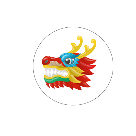 Badge métallique Dragon - Diam 65mm