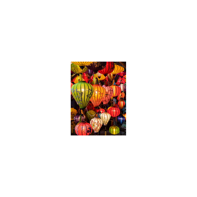 Kakemono Vietnam Lanternes - 180 x 80 cm - Toile M1 avec structure X- Banner