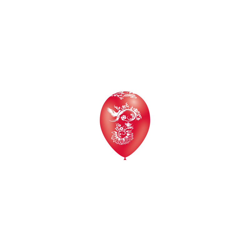 Ballon rouge motif chinois x8 - Diam. 29cm