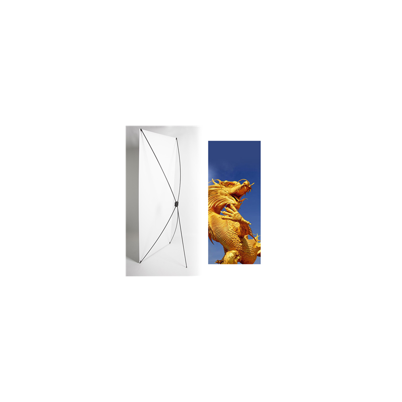 Kakemono Chine Dragon - 180 x 80 cm - Toile M1 avec structure X- Banner