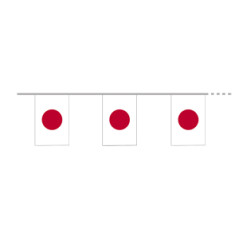 Guirlande drapeau Japon - 10 fanions 20 x 30 cm - PLASTIQUE- Long.500 cm