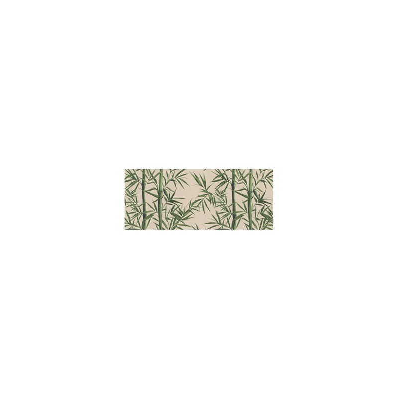 Tissu imprimé bambou polyester - coupe de 1m - Larg. 140cm