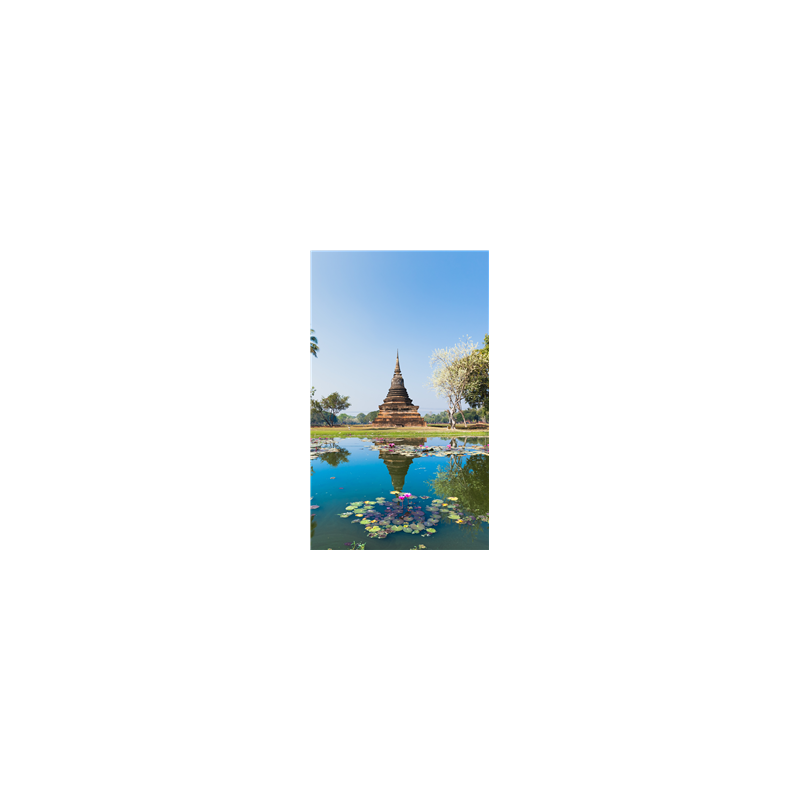 Kakemono Thailande Temple - 180 x 80 cm - Toile M1 avec structure X- Banner