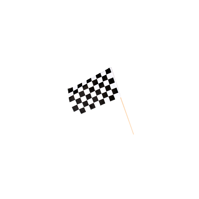 Drapeau à la main racing - tissu - 30 x 45cm / bâton 60cm
