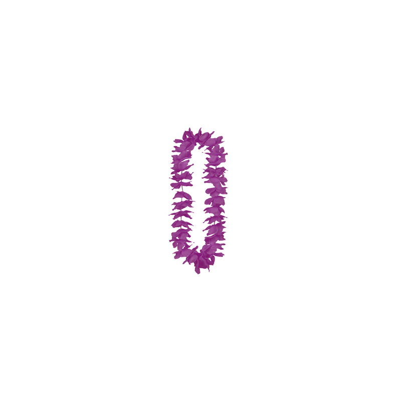 Lot de 12 colliers de fleurs violettes - tergal