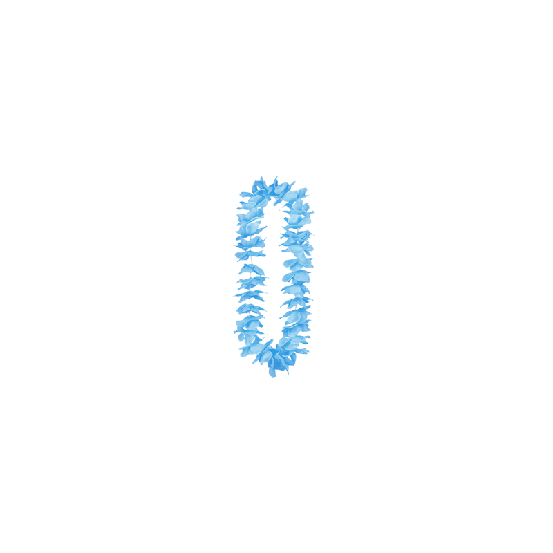 Lot de 12 colliers de fleurs bleu clair - tergal