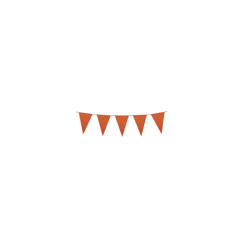 Guirlande de fanions oranges 30 x 20cm - plastique Long. 10m